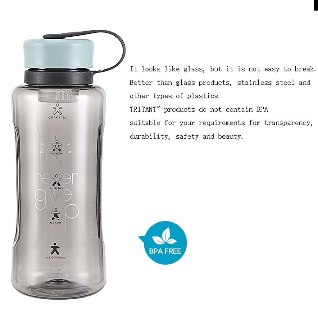 GROßFÄGIGKEITSCHAFTLICHE NACHFALL-Trinkwasserflasche mit Inspirationszeichen BPA -Frree für Fitness- und Outdoor-Sportarten geeignet (Color : Orange, Größe : 1900ml)