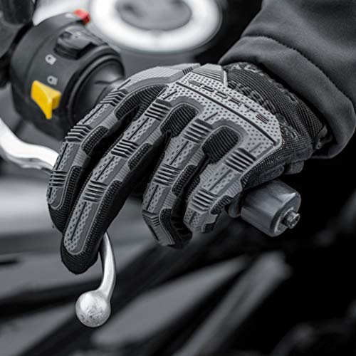 Image of ROCK BROS Mountain Bike Gloves Dirt Bike Gloves Motorcycle Cycling Gloves with 6MM Gel Pad Touch Screen Knuckle Protection Gloves for BMX MX ATV MTB Racing Black