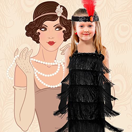 Disfraz completo niña años 20 con accesorios miniatura 5