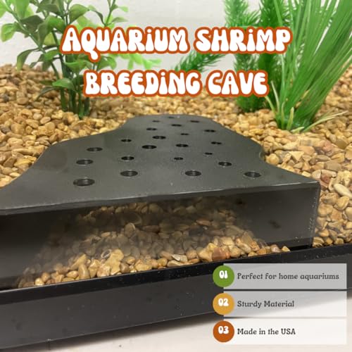 REEFSHAPE Aquarium Shrimp Breeding Cave | Protector for Shrimp Tanks | Aesthetic & Functional Viewing Cave for Shrimp & Other Aquatic Pets | Made in USA (Breeding Cave, Black)