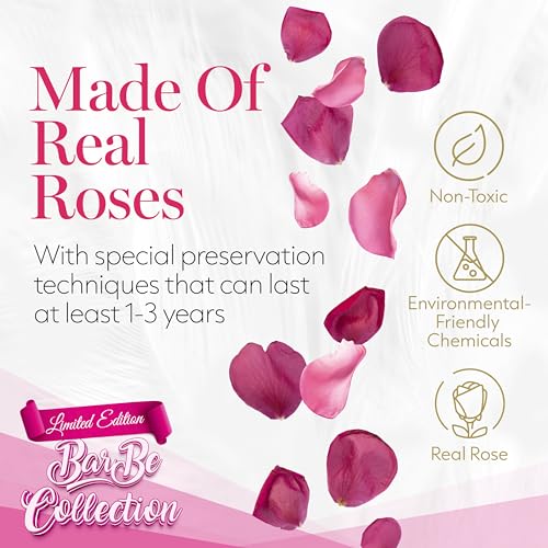 Image of GLAMOUR BOUTIQUE 16 Flower Forever Heart Shape Box, Mothers Day Gift For Mom, Eternal Preserved Roses Gift for Her, Flowers bouquet, For Birthday, Anniversary, Girlfriend - Velvet Pink (Color-Treated)