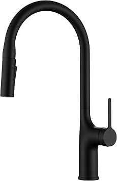 SUMERAIN Matte Black Kitchen Faucet with Pull Down Sprayer