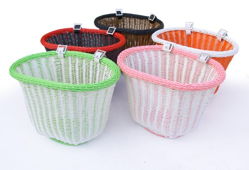 Colorbasket Adult Front Handlebar Bike Basket - Orange with White Trim