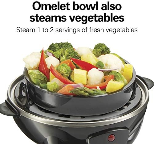 Hamilton Beach 3-in-1 Electric Hard Boiled Egg Cooker, Poacher & Omelet Maker, Holds 7, Black (25507) - 4
