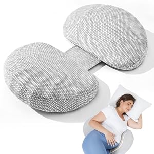 Pregnancy Pillow for Sleeping Memory Foam Pillow for Side Sleeper, Maternity Pillow Support for Back, Belly, HIPS for Pregnant Women, Portable and Adjustable Travel Wedge Pillow Grey
