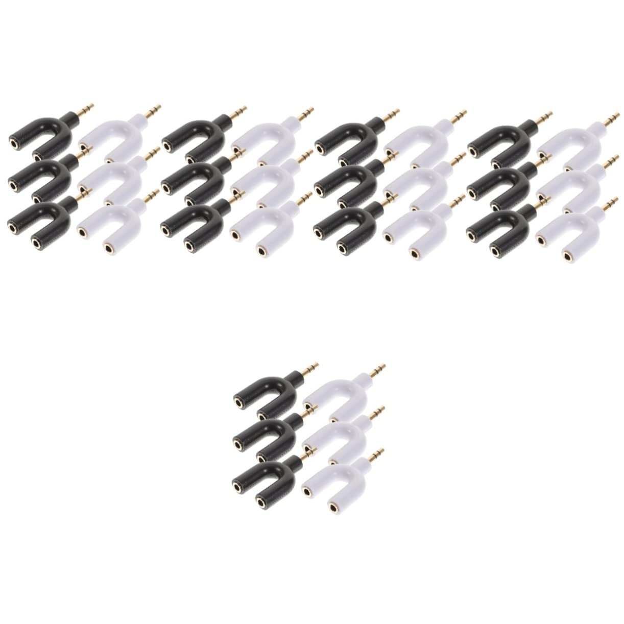 Abaodam 30 Pz Adattatore Audio Adattatore Aux Per Auricolare Divisore Splitter Per Cuffie Da 1 a 2 Distributore Adattatore Ausiliario Cavo Adattatore Rame Privo Di Ossigeno Amanti Stereo