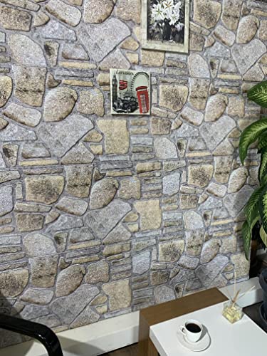 Dundee Deco 3D Wall Panels - Cladding, Gold Lilac Stone Look Wall Paneling, Styrofoam Facing For Interior And Exterior Applications, Diy, Set Of 10, Covers 54 Sq Ft #TOP1