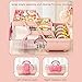 GKWW Cute Girls Hair Accessories Storage Box Bow Switch Organizer Box Jewelry Box, Plastic Hair Ties Holder Hair Clips Container Storage Box for Home, School, Office(Pink)