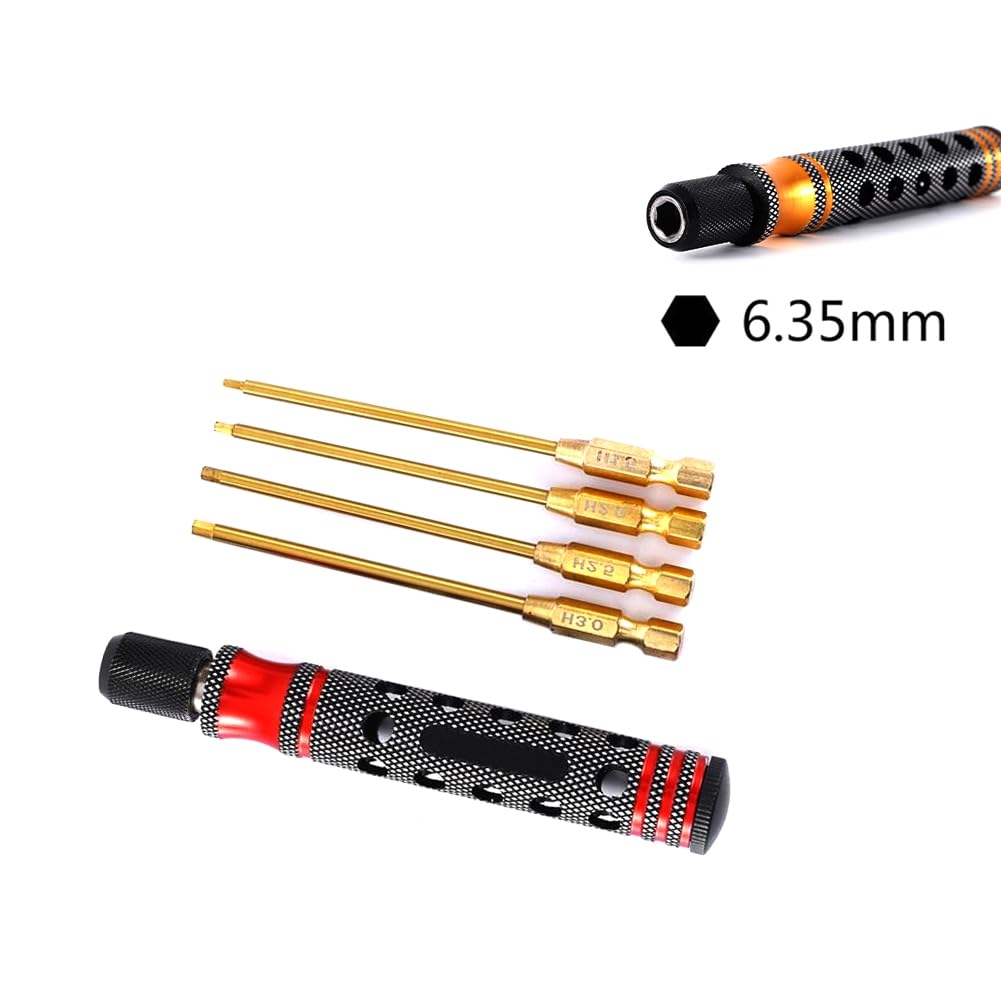 Comphic Hexagon Screwdriver Set 1.5, 2.0, 2.5, 3.0mm Quick Change Allen Key, Hex Wrench Tool for RC Cars, Crawlers, Boats A - Image 2