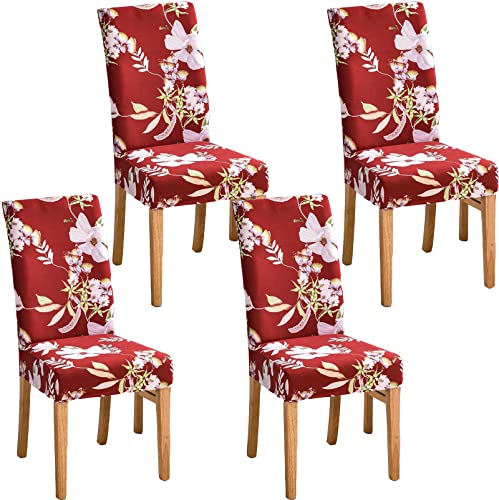 JMYDecor Coprisedie con Schienale, 4 Pezzi Coprisedia Elastico per Coprisedie Sala da Pranzo Rivestimento Sfoderabile, Fodere Sedie con Schienale Copertura Protettiva per sedie