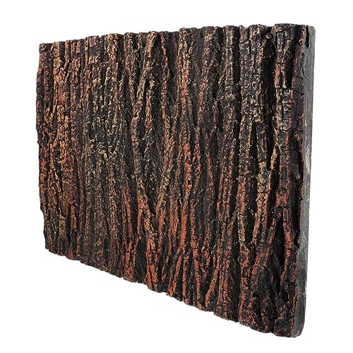 Totority 3D Oak Bark Aquarium Background Board Simulated Rock Slab Decor Reptile Tank Background