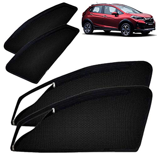 Image of Autofact Magnetic Car Sunshades Compatible with Honda WRV (Set of 4) - Easy Installation, UV Protection, Keeps Car Cool (Front 2 with Zippers for Easy Access, Rear 2 Without Zippers)