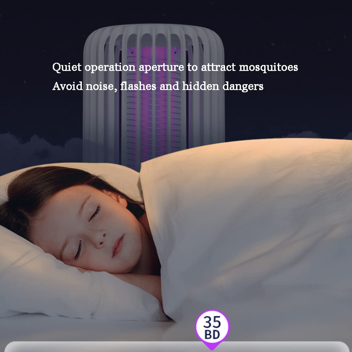 Lámpara antimosquitos, Mata mosquitos portátil para interiores, Mata mosquitos para acampar, Mata mosquitos con descarga eléctrica, Control físico silencioso de mosquitos en el hogar (amarillo)