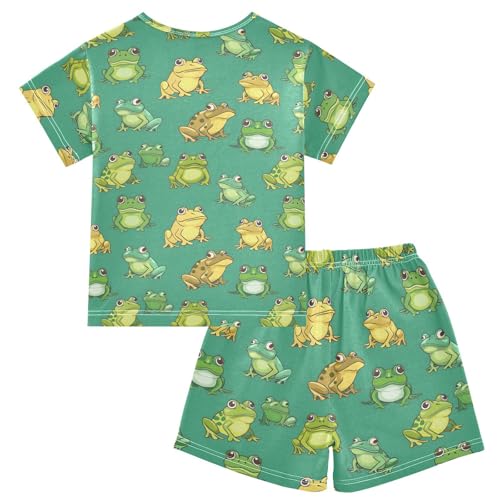 ALAZA Cute Mushroom Snail Deer Pajamas Short Sleeve 2 Piece Sleepwear Top and Bottom Pajama Set Unisex2