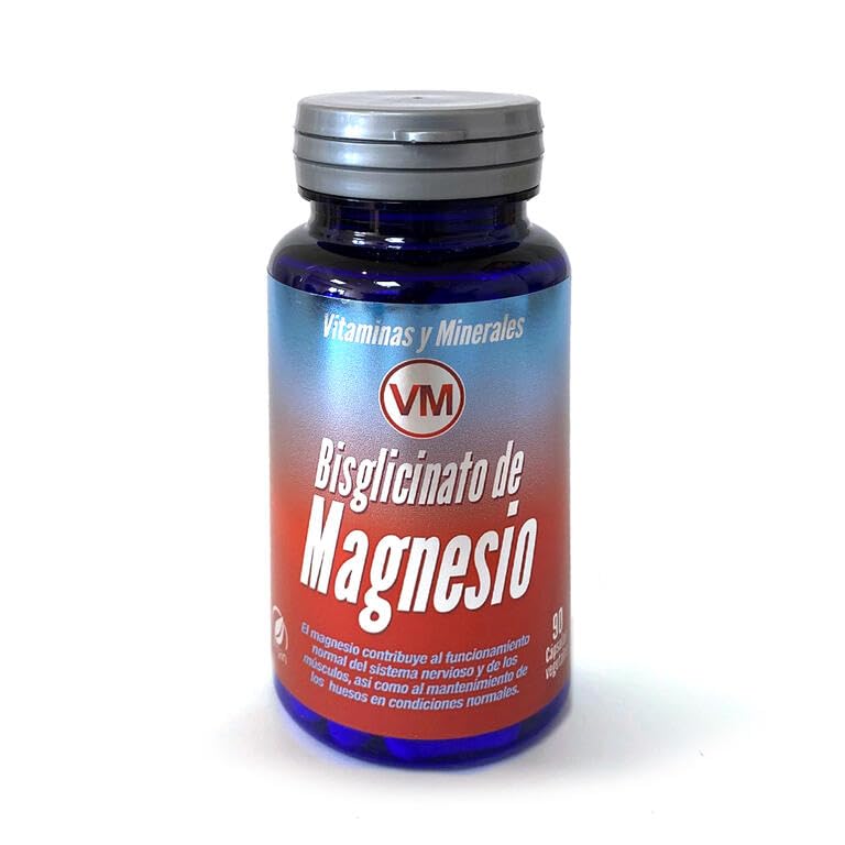 Bisglicinato de Magnesio VM – 90 Cápsulas Vegetales | Alta Biodisponibilidad | Vegano | Sin Gluten | 3 al Día