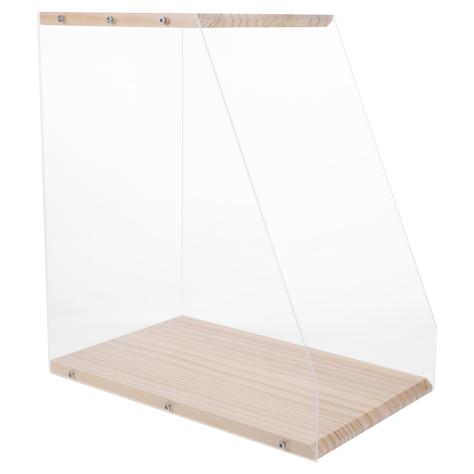 Scaffale Porta Vinili Design Moderno in Legno e Acrilico Trasparente Organizer per CD e Dvd da Tavolo Salvaspazio per Decorazione Casa
