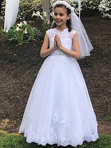 GZCYL White Holy Communion Dress for Girls 7-16 Princess Flower Girl Dress for Wedding2