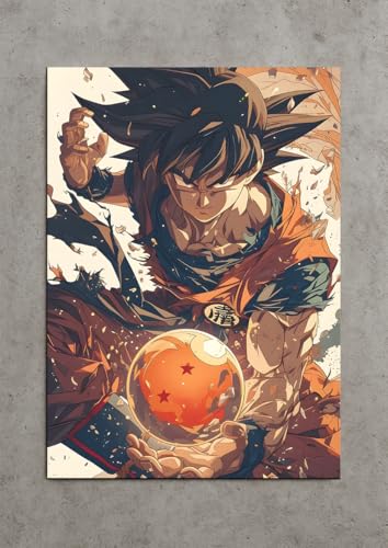 Image of NIJUKA Anime Printed Metal sheet Poster For Home And Room Decoration | For Anime Art Fans Boys And Girls (Just goku)