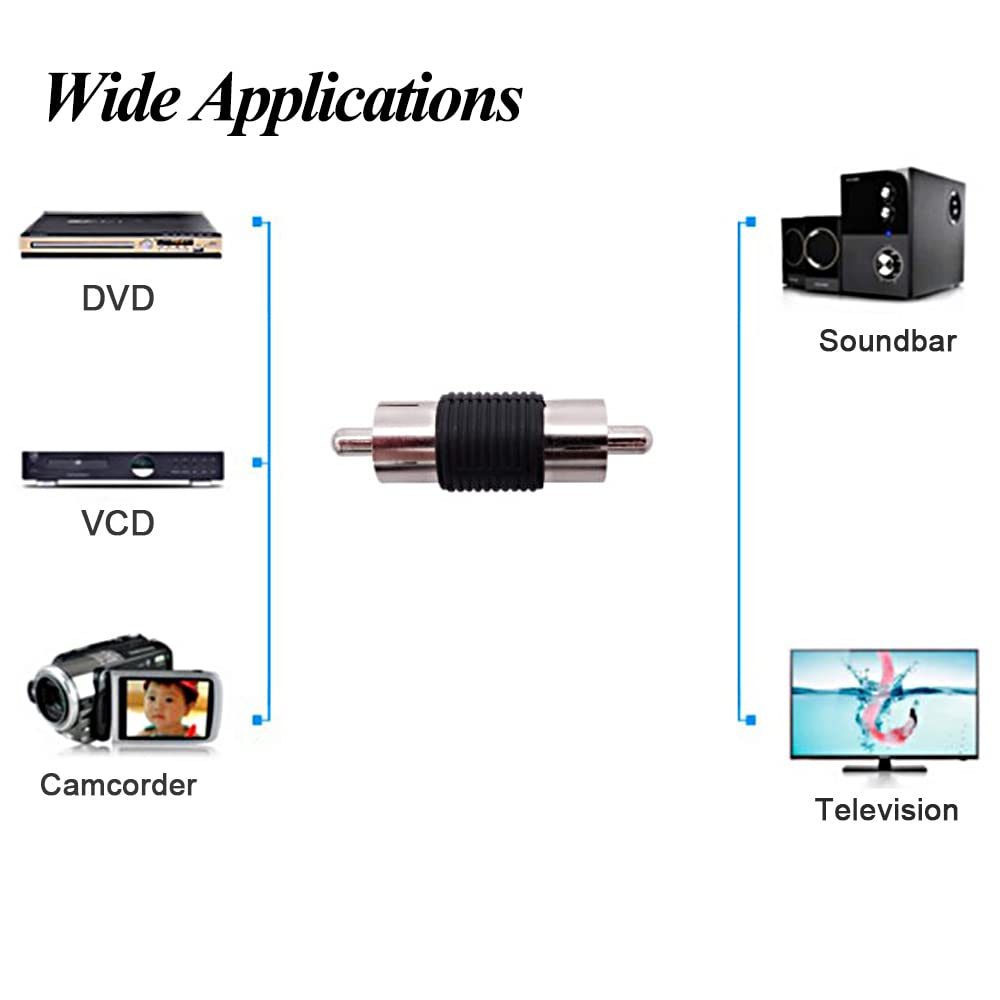 Bеѕt Rеvіеw Electop 10 Pack Audio Video Nickel RCA Male to Male Coupler Adapter