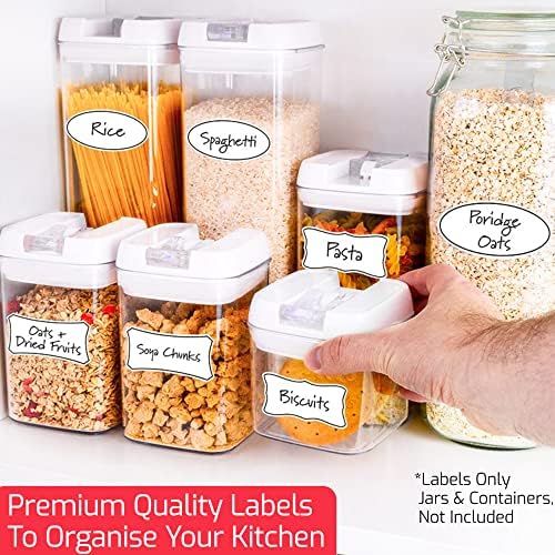 64 Waterproof Labels for Jars  8 x 4cm Premium Quality Jar Labels Self Adhesive, Removable Adhesive Labels Stickers for Jars, Jam Jar Labels, Chutney Labels, Bottle Labels & More by Innoveem
