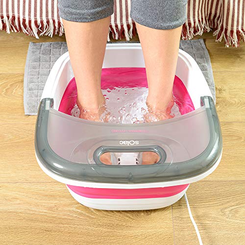Solac ME7756 - Idromassaggiatore Per Piedi, Pieghevole, 6 Litri, Massaggio Con Bolle, Vibrazioni E Infrarossi, Riscaldamento Dell'acqua, Uso Con Oli, 350 W, Colore: Bianco/Fucsia - 10