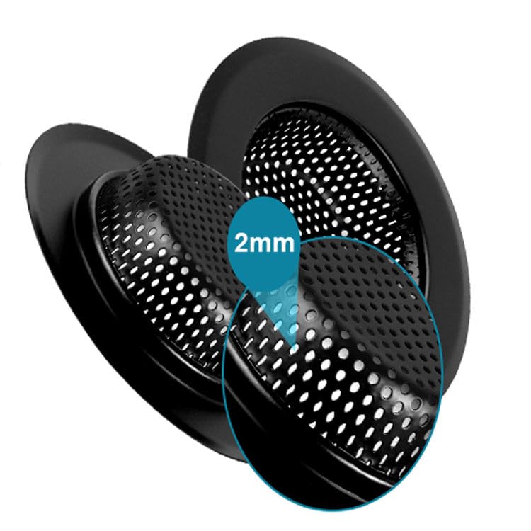 Image of Stainless Steel Kitchen Sink Strainer (Black Round Shape Sink Strainer)