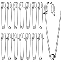 Deudy 15 Stück Silber Extragroß Sicherheitsnadel Sicherheitsnadeln Set, Metall Sicherheitsnadeln verschiedenen größen für handarbeiten, Kleidung kunsthandwerk, schmuck und DIY Handwerk- 75mm