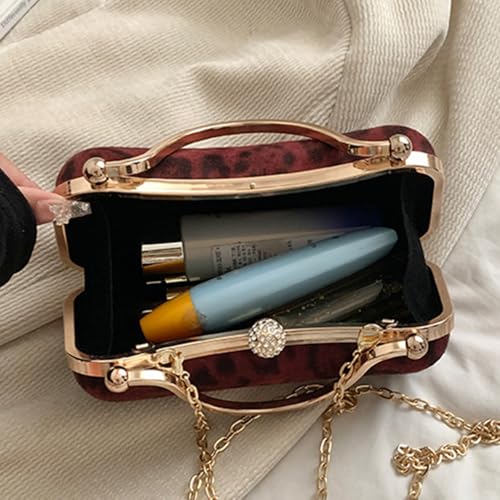 Bolso de mano vintage pequeño estampado leopardo marrón miniatura 5