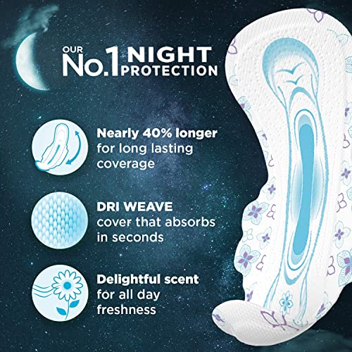 WHISPER BINDAZZZ NIGHTS SANITARY PADS, 30 XL+ PADS, UPTO 0% LEAKS ALL NIGHT LONG, FOR HEAVY FLOW, 40% LONGER & WIDER BACK, COMFORTABLE CUSHIONY... - Image 3