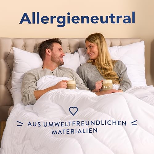 John Cotton 4 Jahreszeiten Bettdecke 135x200 - Atmungsaktive 3-in-1 Bettdecken für Sommer & Winter | Oeko-Test Zertifiziert Steppdecke, Warme Schlafdecke | Winterdecke 135 x 200 cm