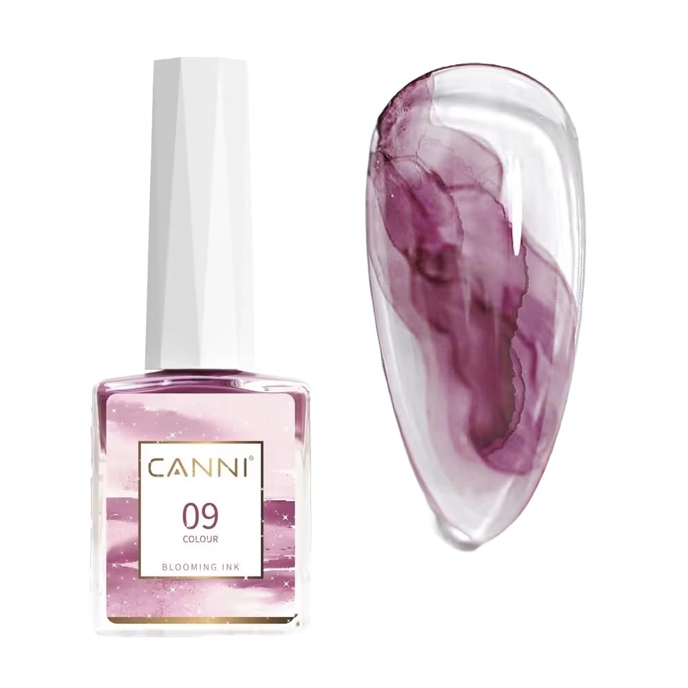 CANNI Blooming Marble Watercolor Ink Nail Polish Air Dry Watercolor Marble Gel Nail Liquid Smoke Bubble Varnish Gradient Painting Ink (Pure Color-09)-image-33