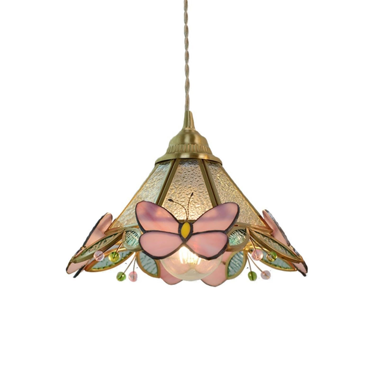 Pendant Lamp Craft Sturdy Stained Glass Lamp for Indoor Hallway Entryway Clear-image-43