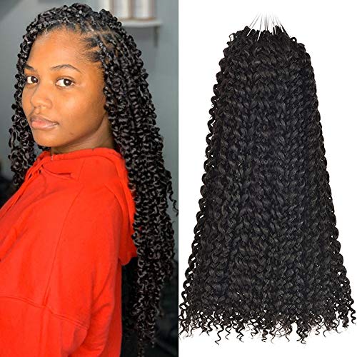 Niseyo 7 Packs Passion Twist Hair 18 Inch Ombre Water Wave Crochet Braiding Hair for Butterfly Locs Passion Twist Crochet Hair Extensions (18 Inch, 1#)