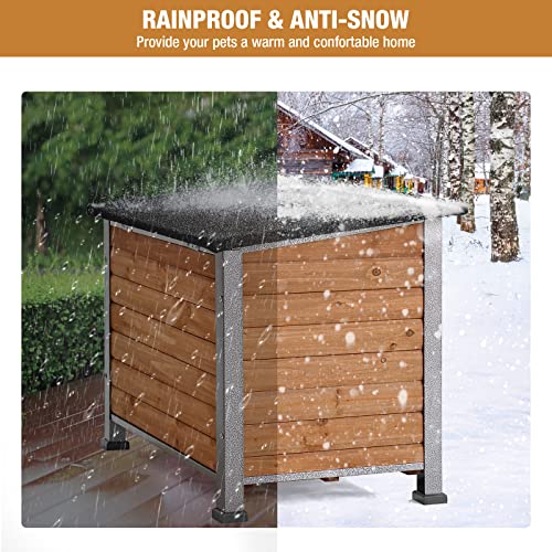 Dog House for Small to Large Sized Dogs, Indoor Outdoor Doghouse Puppy Shelter with Elevated Floor Durable Waterproof Dog Kennel, Dog Home with Iron Frame - Anti Bite - Image 5