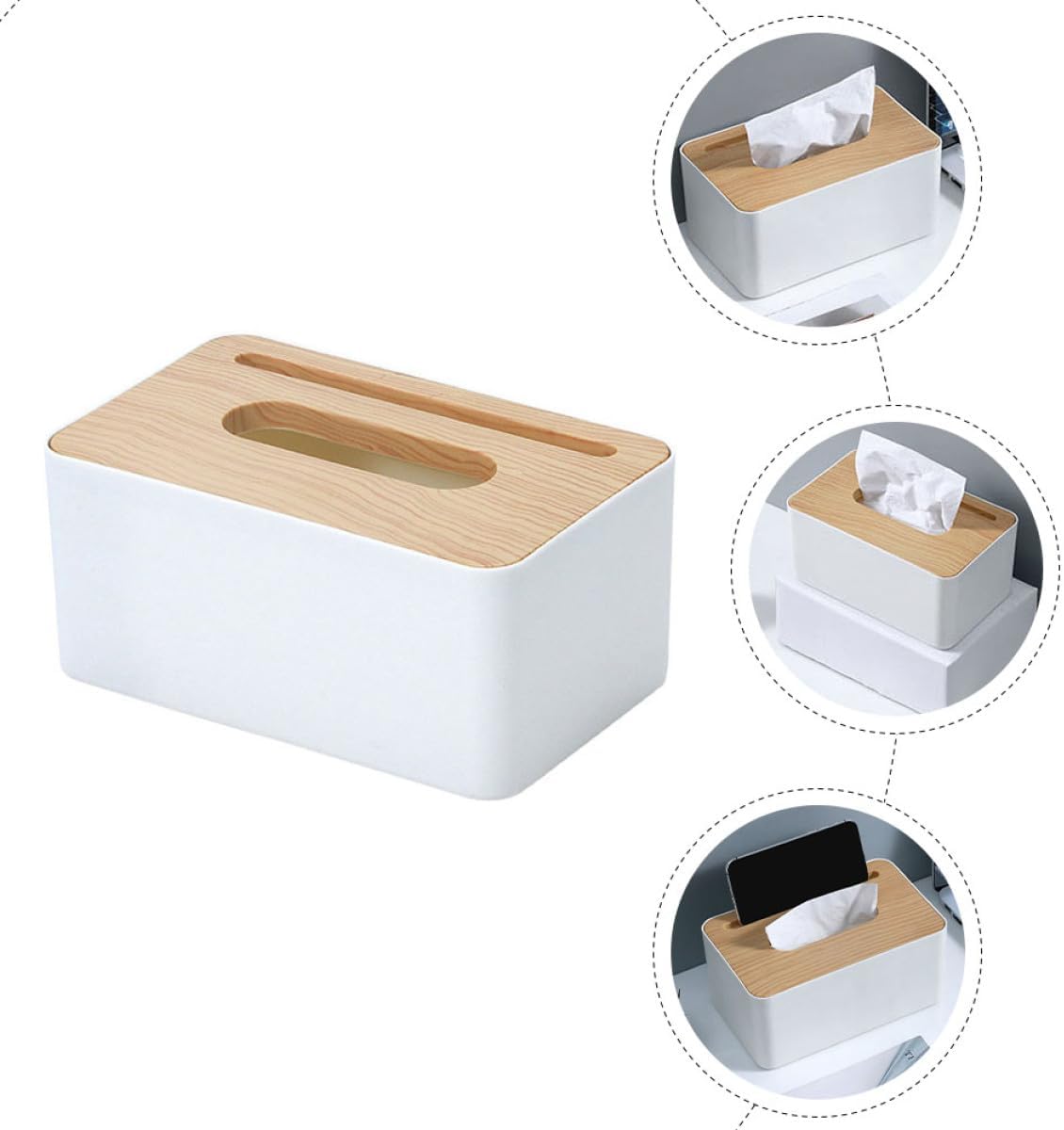 Xmas Household Tissue Box PET White Decorative Napkin Box image 4