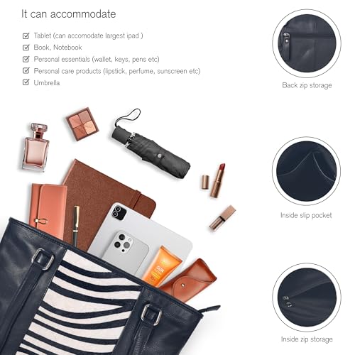 Image of Leather Purse For Women - Real Leather Tote For Women - Ladies Shoulder Handbag For Work, Travel, Casual Use