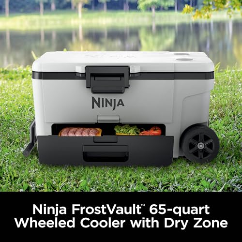 Image of Ninja FrostVault | 65qt Wheeled Cooler with Cold Dry Zone | Integrated Fridge-Temp Dry Storage Drawer | Premium Heavy-Duty Insulated Cooler | Keeps Ice Cold for Days | Smokey Mauve | FB265MV