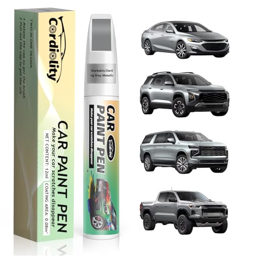 Image of Car Touch Up Paint Sharkskin /Sterling Gray Metallic(GXD /WA130H) for Chevrolet, Color Accurate Car Scratch Repair Remover Pen Fix Auto Paint Chips and Nicks