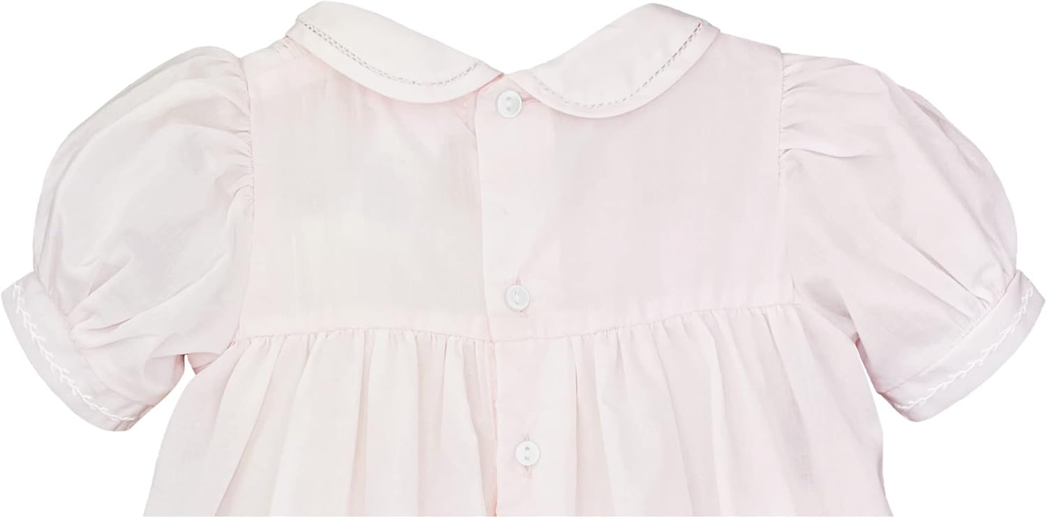 Petit Ami Baby Girls' Dress with Pintucks and Feather Stitching