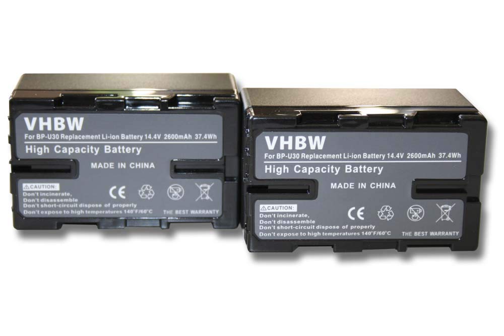 vhbw 2X batería Compatible con Sony PXW-FS7, PXW-FS7M2 cámara de vídeo (2600 mAh, 14,4 V, Li-Ion) con Chip