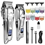 Maquina Cortar Pelo Kit de Recortadora Eléctrica 2 Cortapelos Hombre Profesional +12 Peines guía, Maquinilla Cortar...