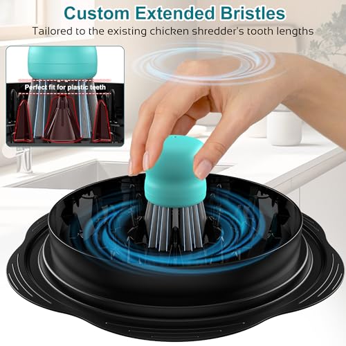 Image of Mini Dish Brush for Cleaning Chicken Shredder, Palm Brush Dish Scrubber with Ergonomic Grip, Kitchen Brush for Washing Dishes, Pans, Pots, Sink (2, Mint Green)
