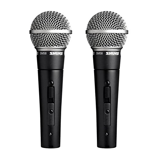 Shure SM58S Microfone Vocal Profissional com Interruptor On/Off (2 unidades)