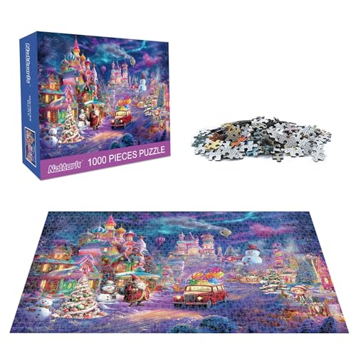 Jigsaw Puzzles 1000 Pieces for Adults or Families Pieces Fit Together Perfectly (Christmas-Castle), 27.56" X 19.69" - Image 3