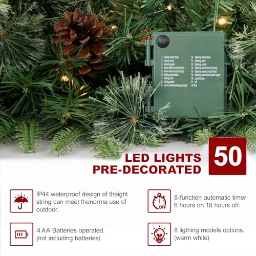 3FT Pre-lit Artificial Small Mini Christmas Tree with Warm White Multi-Color LED Lights, Remote Control and Timer, Perfect for Xmas Tabletop Decorations, Home, Kitchen, Dining Table top - Image 5
