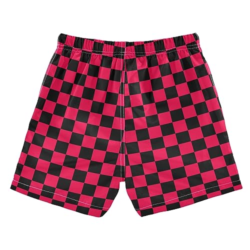 Checkerboard Plaid Toddler Boys' Swim Trunks Mesh Lining Swim Shorts for Boys Kids2