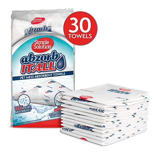 Simple Solution Abzorbitall Pet Mess Absorbent Towels | Multi-Surface Urine & Dog Poop