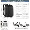 MATEIN Bagage Cabine 40x30x20, Sac a Dos Voyage Cabine Avion pour Eurowings Ryanair 40x30x20, 30L Extensible Sac de Voyage, Étanche Bagage à Main Femme Homme pour Étudiants Scolaires Travail, Noir #1
