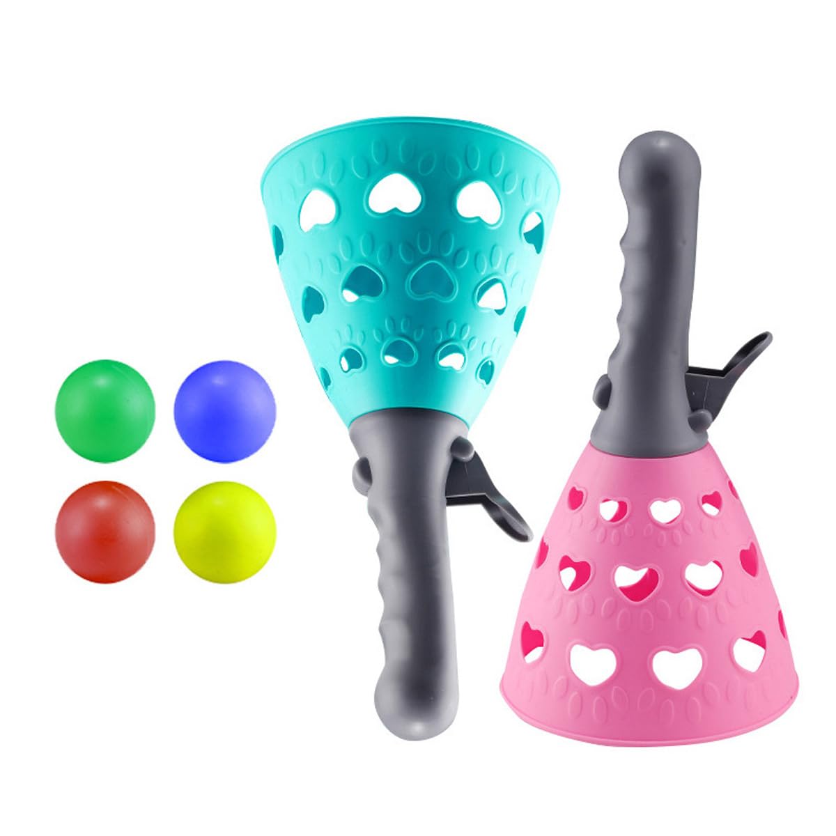 Hoite Outdoor Catch Ball Game, Catch Cup Ball Game with 2 Start Baskets and 4 Balls, for Garden, Park or Beach
