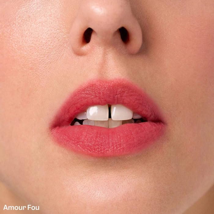 VIOLETE - Balm Sheer Matte Lipstick - Hydrating, Buildable Sheer Color with Soft Matte Finish, Comfortable Wear, Vegan & Cruelty-Free - Color: Amour Fou - (Cool Crimson Red)